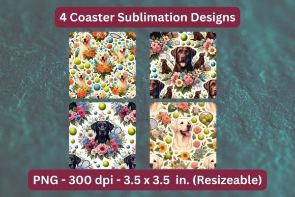 Download Lab Dog Sublimation Coasters (4 Designs) - Sublimation Collection