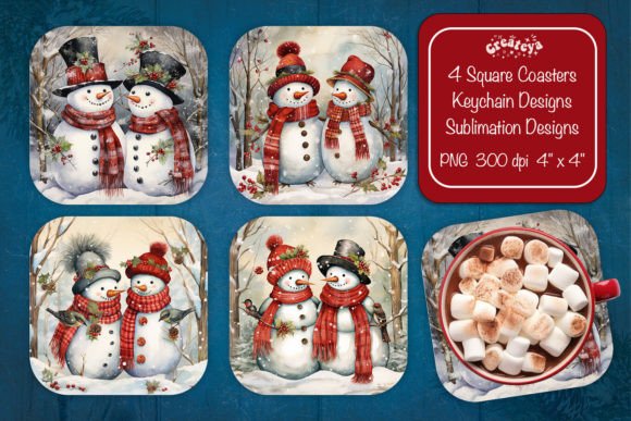 Download Christmas Coaster Sublimation Snowman - Sublimation Collection
